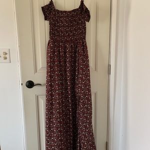 Red and black strapless Dress